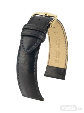 Hirsch Merino,  Artisan Leather 18mm Medium Svart/Guld 01206150-1-18