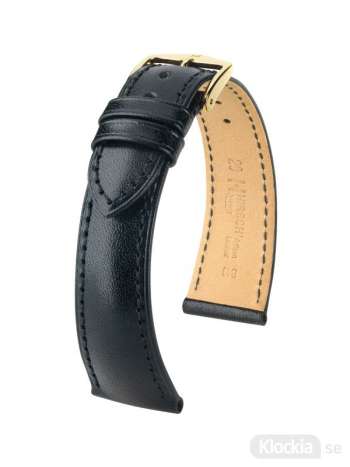 Hirsch Siena, Artisan Leather 18mm Medium Svart/Guld 04202150-1-18