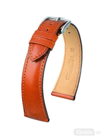 Hirsch Siena, Artisan Leather 19mm Large Guldbrun/Silver 04202070-2-19