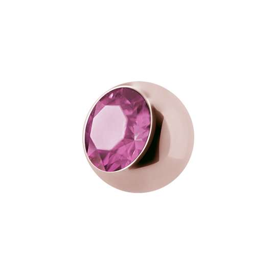 Jewelled balls - 1,6 mm - Roséguld - Rosa kristall