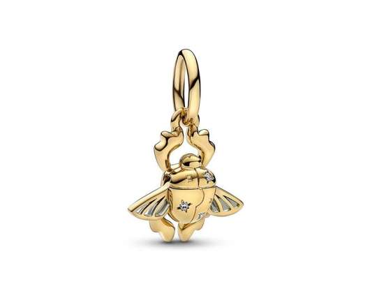 PANDORA - Disney Aladdin Scarab Beetle Dangle Charm Gold