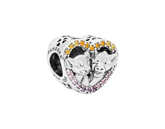 Pandora - disney lejonkungen simba & nala hjärtformad berlock