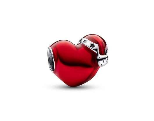 PANDORA - Metallic Red Christmas Heart Charm