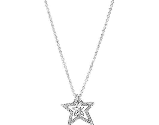 PANDORA - Pavé Asymmetric Star Halsband
