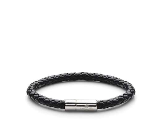 Skultuna - Leather Bracelet Black & Silver