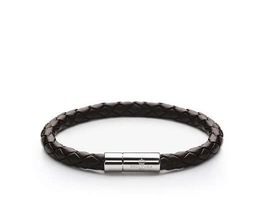 Skultuna - Leather Bracelet Dark Brown & Silver