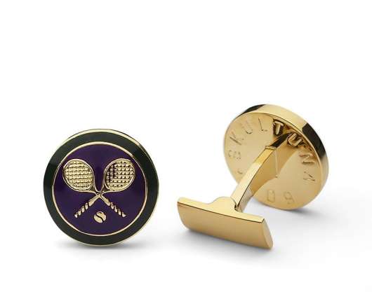 Skultuna Manschettknappar Tennis Purple & Gold
