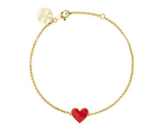 Sophie by sophie enamel heart bracelet gold