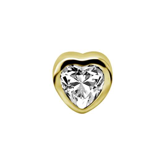 Topp -hjärta med swarovskikristall - 18K äkta guld
