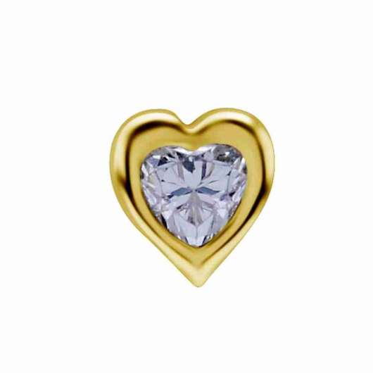 Topp - hjärtformad swarovskikristall - 18K äkta guld